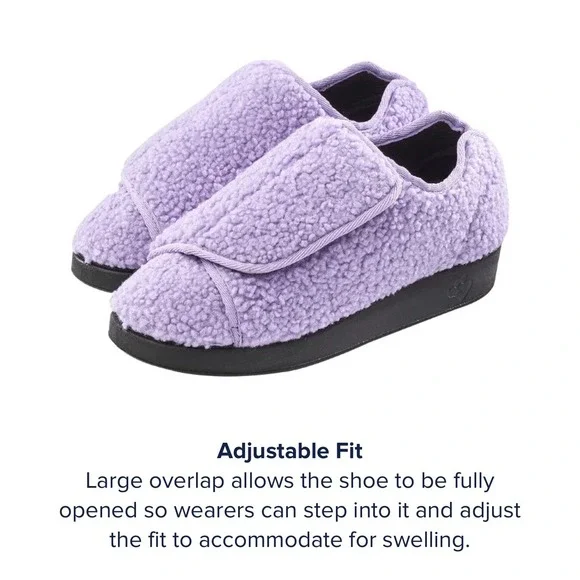 Silverts Slippers Shoes Mens 8 Womens 10 Extra Wide Easy Hook Loop SV15100 Black - Picture 5 of 16